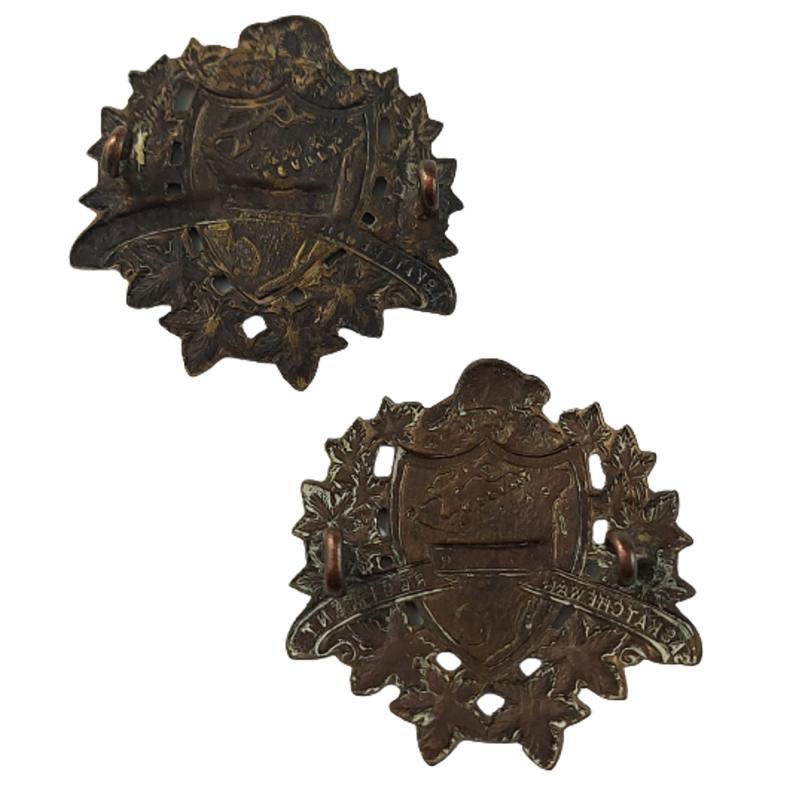 1924-1936 Saskatchewan Border Regiment Collar Badge Pair - Scully