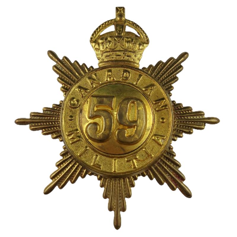 Canadian Militia 59th Stormont & Glengarry Regiment Helmet Plate C. 1908
