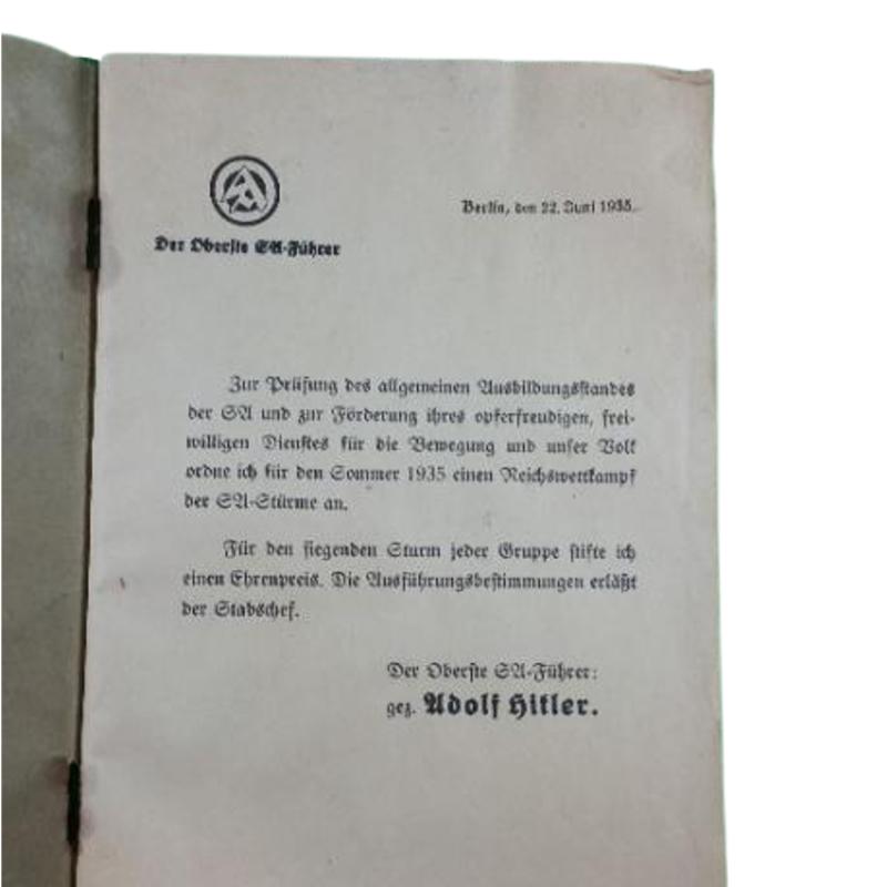 1935 German SA-NSDAP Reichswettfamps Manual-Booklet