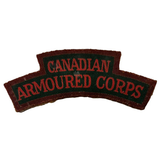 WW2 Canadian Armoured Corps Printed Canvas Shoulder title