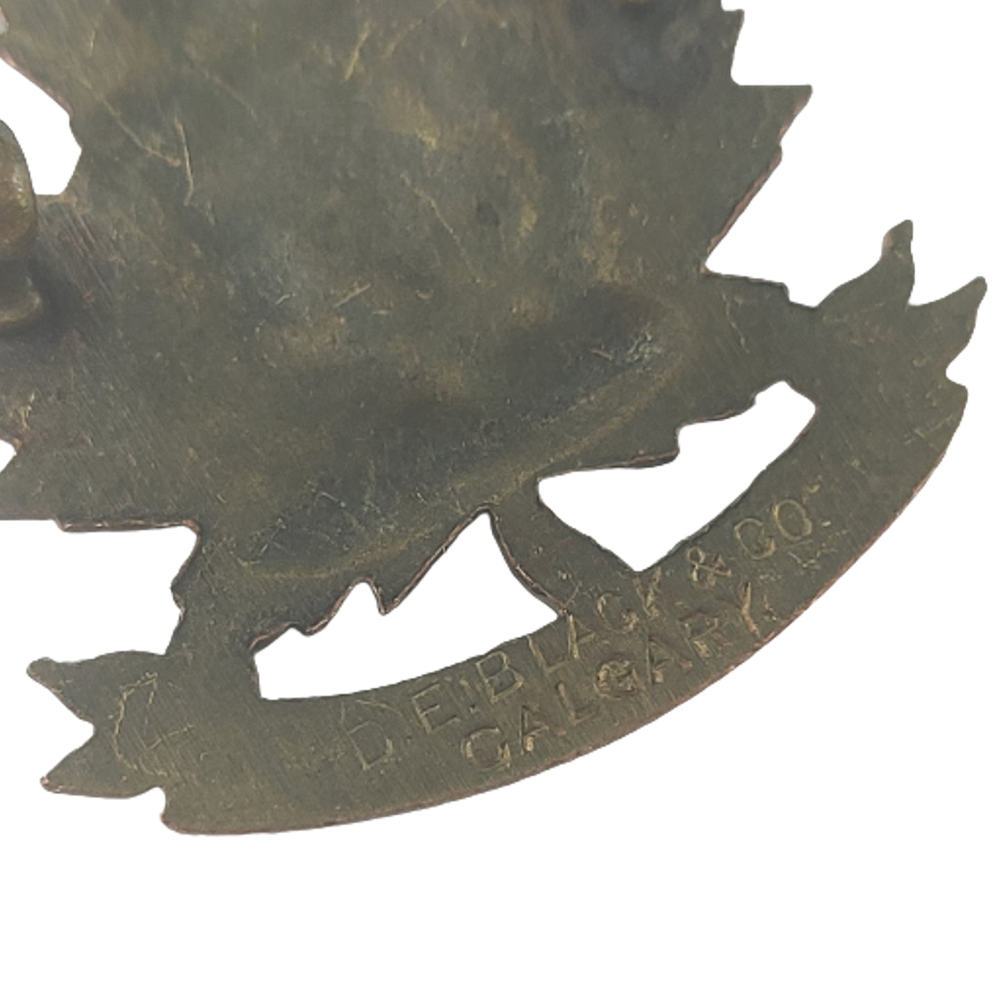 WW1 Canadian 82nd Battalion Calgary Alberta Cap Badge - D.E. Black Calgary