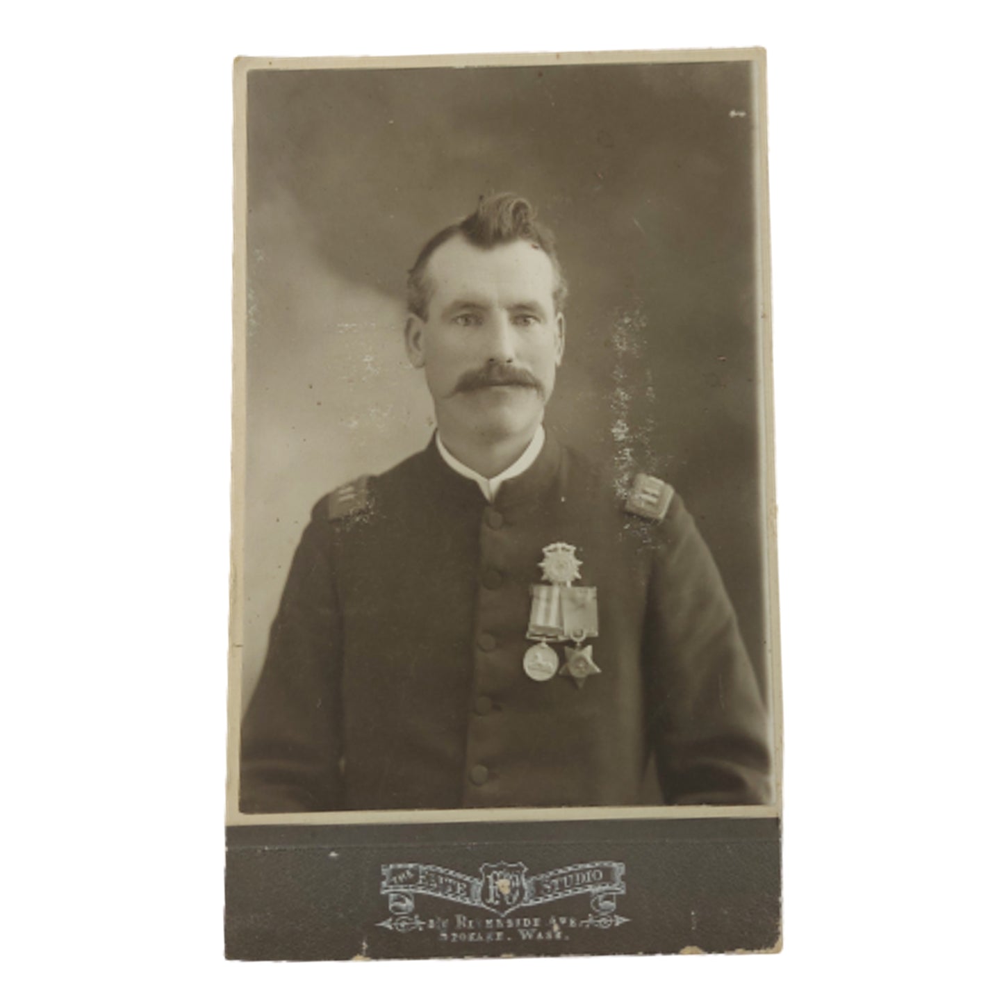 British Victorian Cabinet Photo Card - Egypt Medals