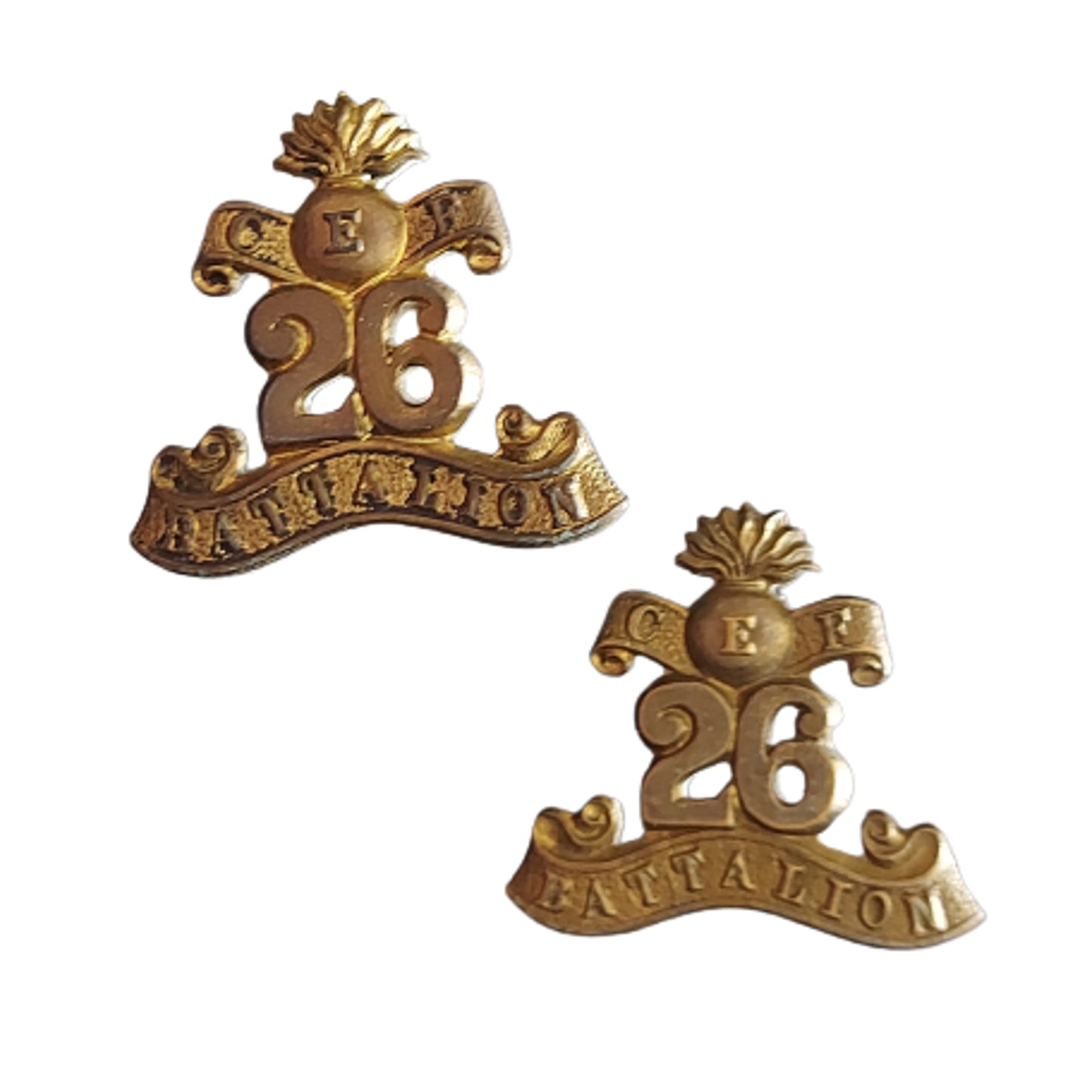 WW2 Canadian St. John New Brunswick Collar Badge Pair
