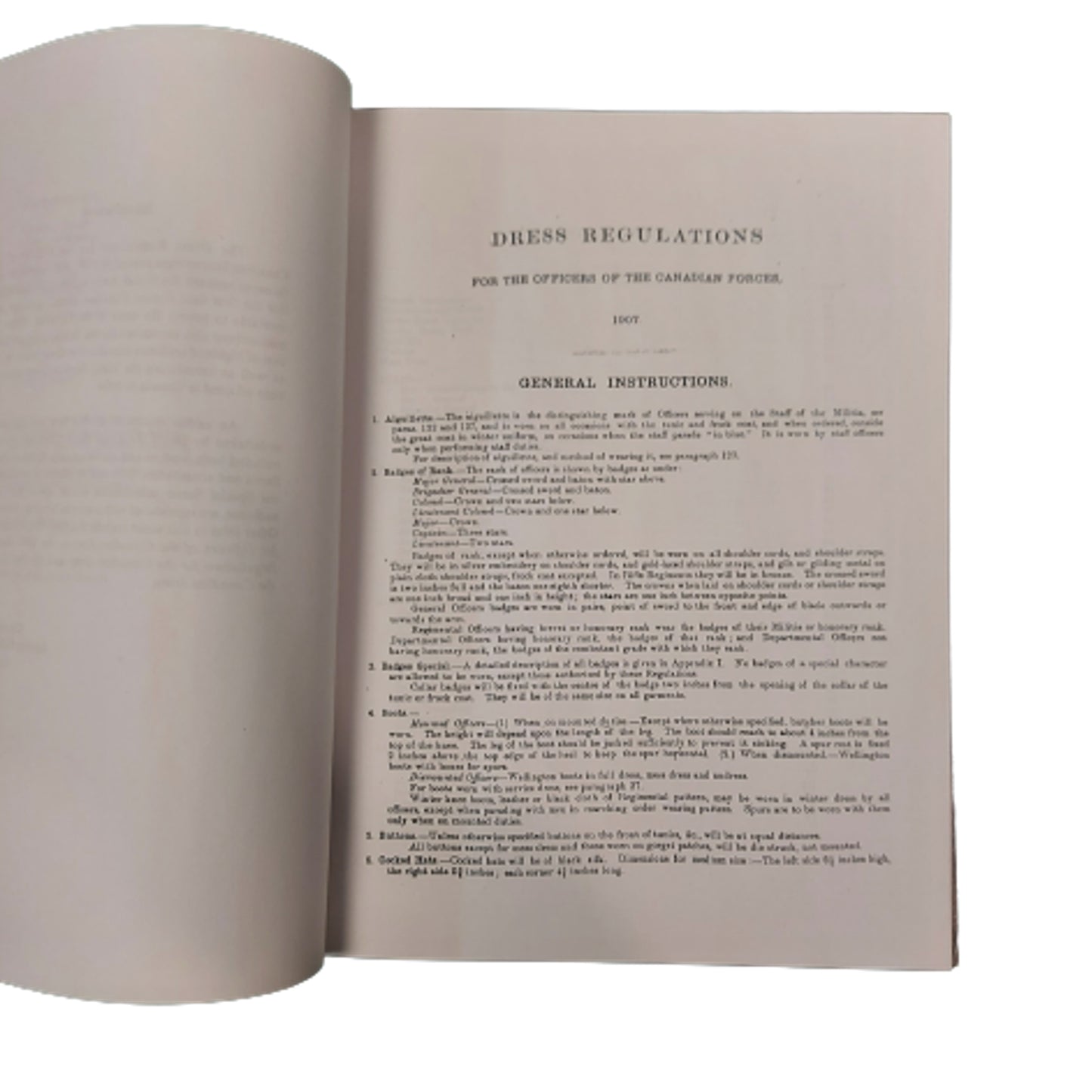 Pre-WW1 Canadian Dress Regulations For The Officers Of The Canadian Forces 1907