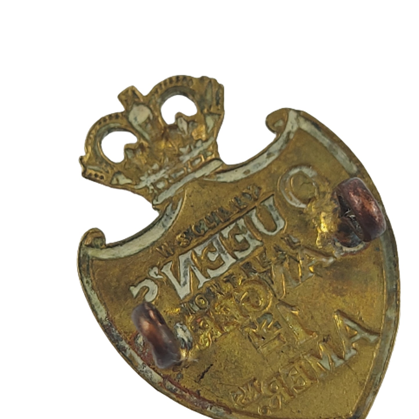 WW2 Canadian Queens York Rangers Collar Badge Pair - Scully Montreal