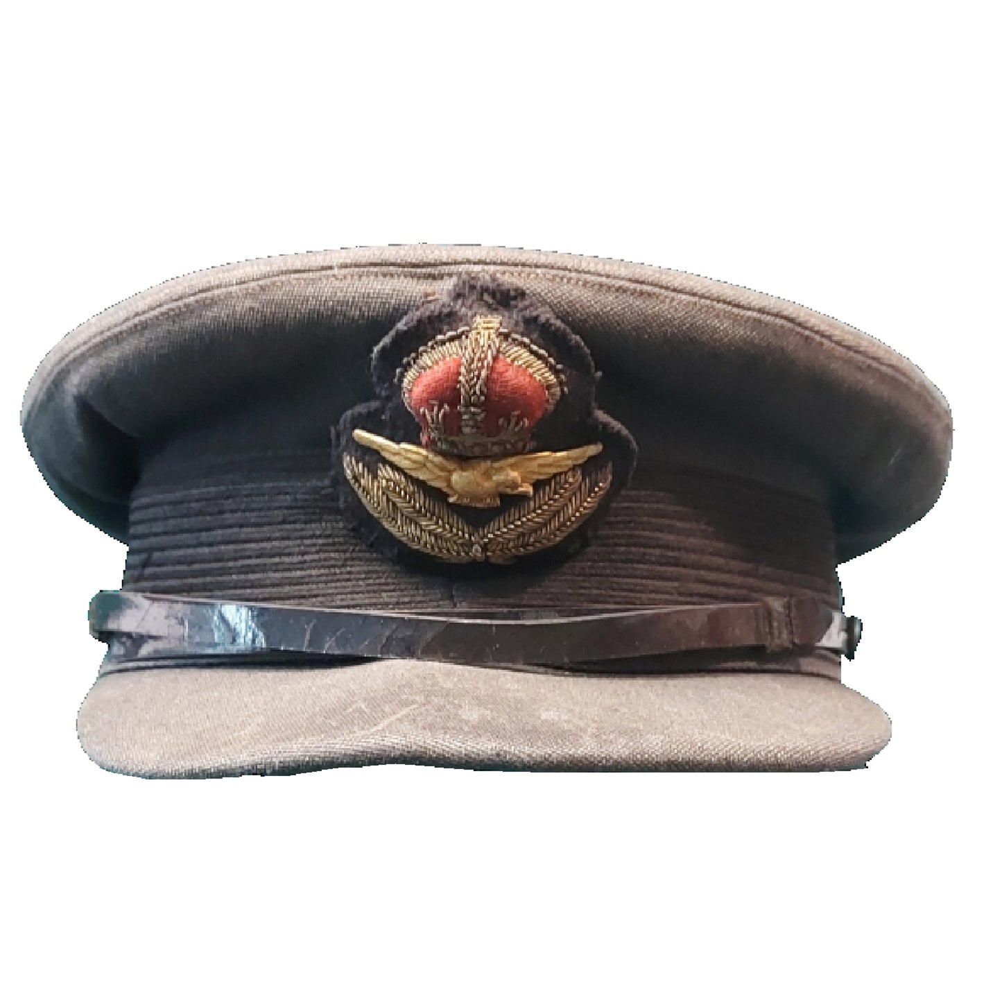 WW2 Canadian RCAF Royal Canadian Air Force Flight Officer's Named Visor Cap DFC Recipient