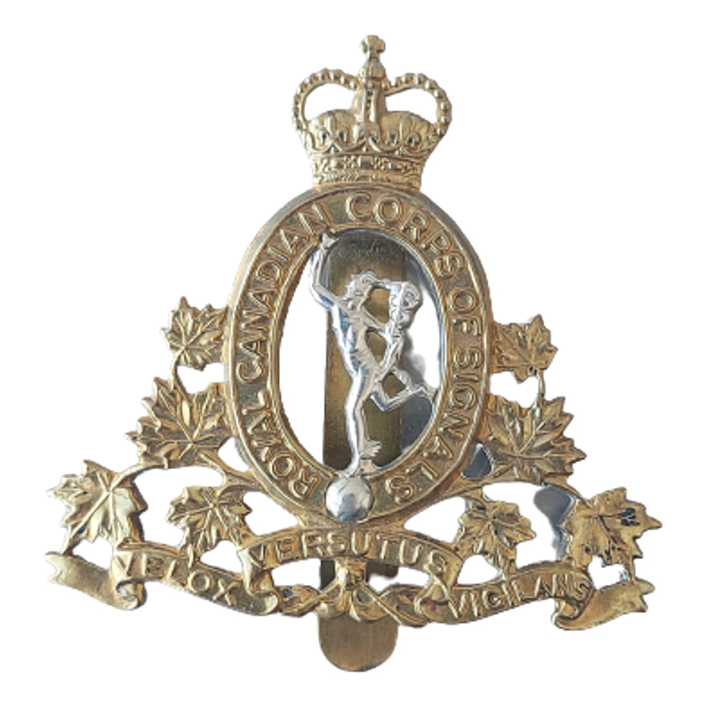 Post-WW2 Canadian Forces RCCS Royal Canadian Corps Of Signals Cap Badge