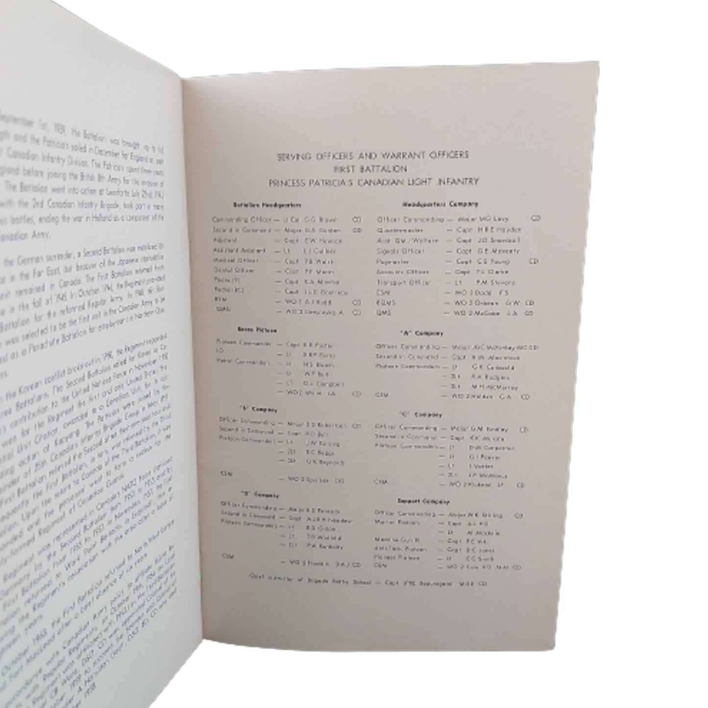 Post-WW2 Canadian 1964 PPCLI Trooping The Color -Jubilee Of The Regiment Program