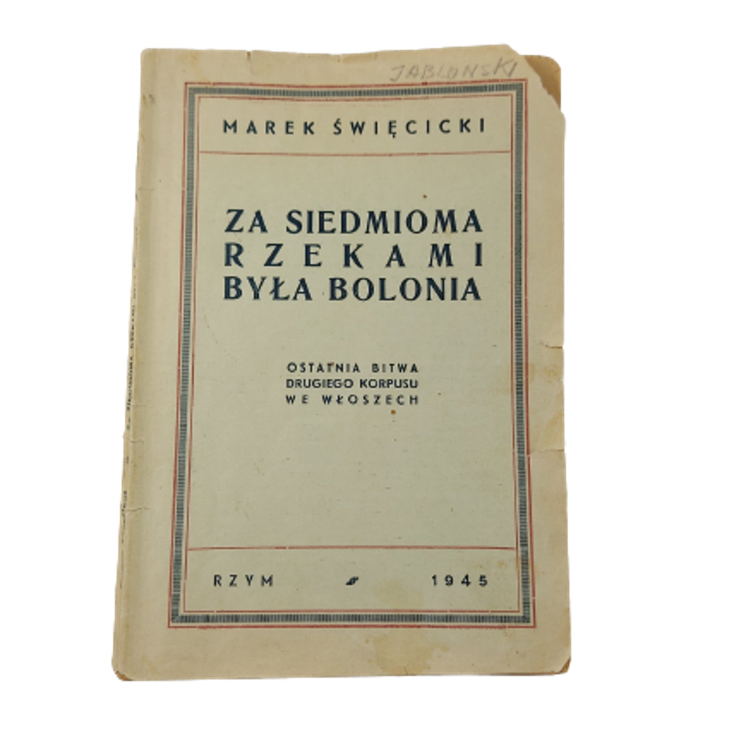 WW1 Polish Army Booklet Bolonia Italy 1945