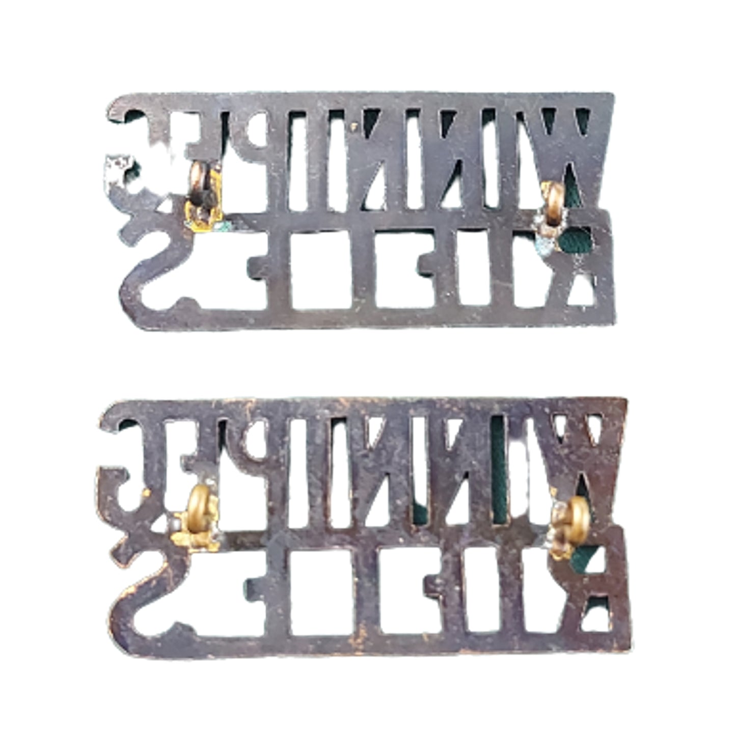 Pre-WW1 90th Regiment Winnipeg Rifles Shoulder Title Pair