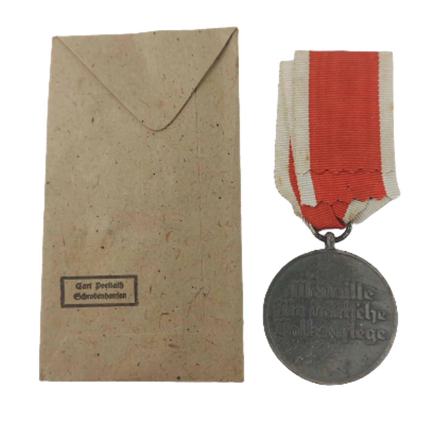 WW2 German Social Welfare Medal In Envelope
