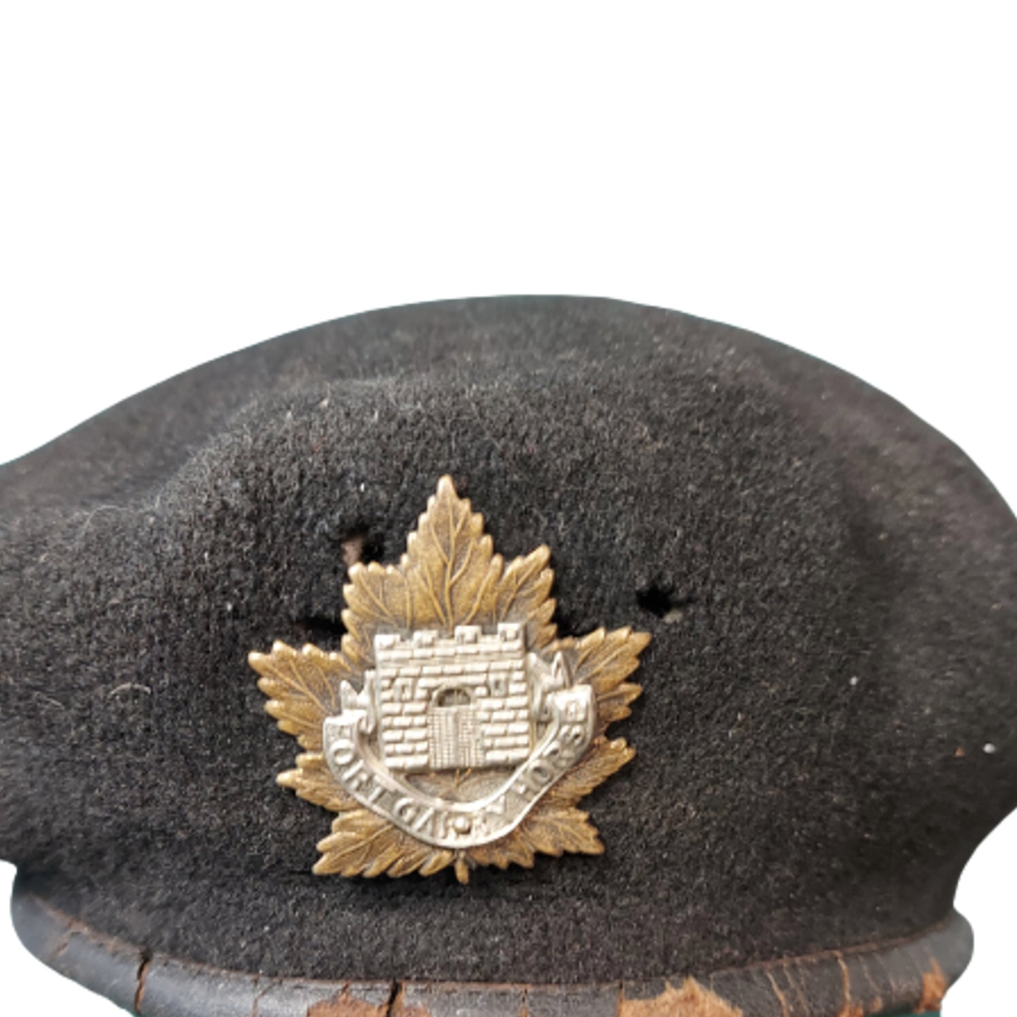 WW2 Canadian FGH Fort Garry Horse Black Armor Beret With Badge