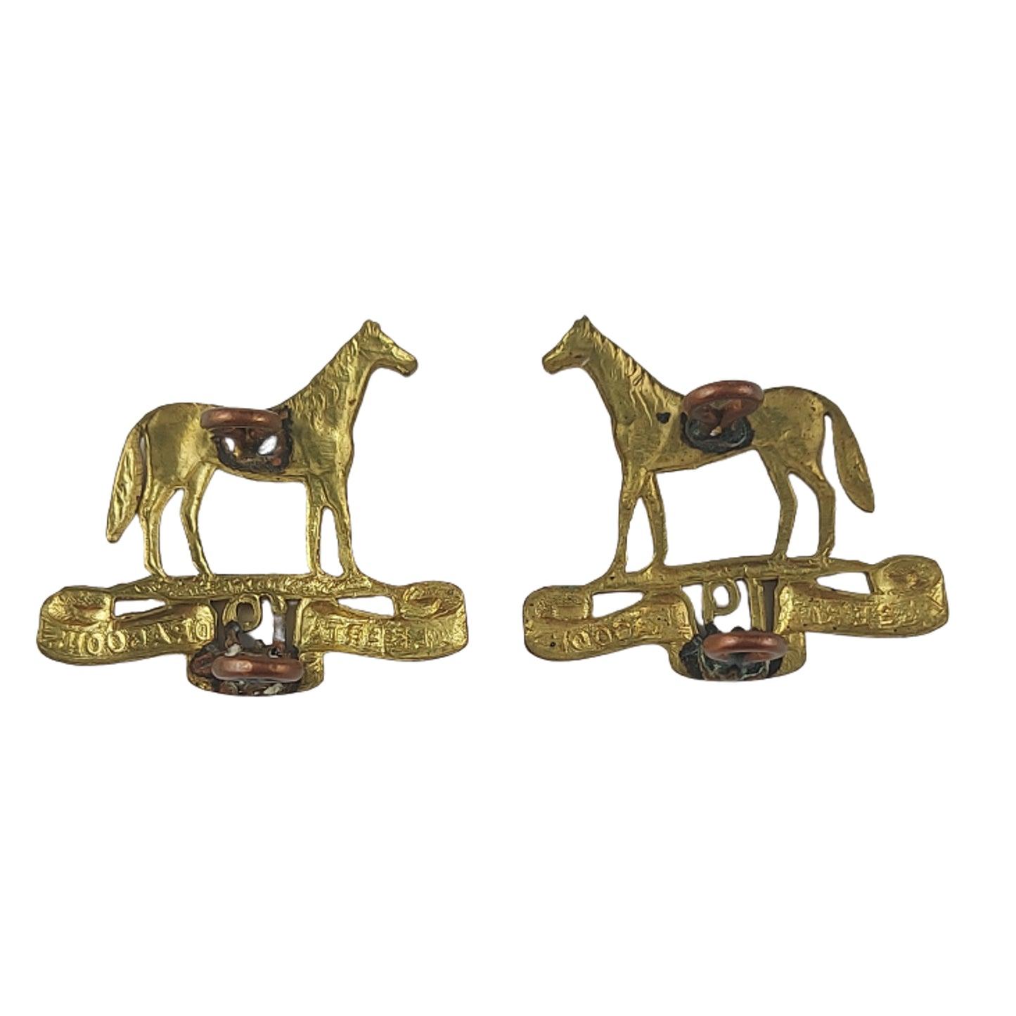 WW2 Canadian 19th Alberta Dragoons Collar Badge Pair