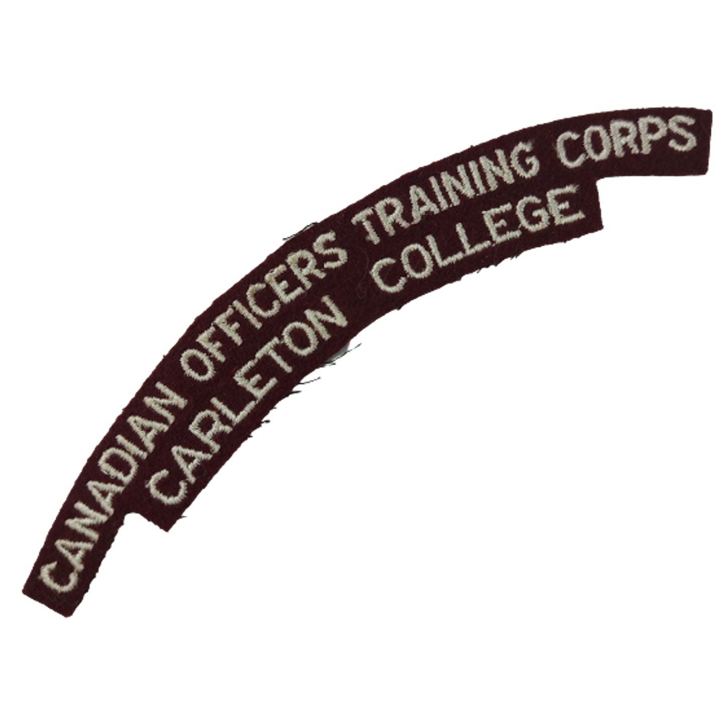 WW2 Canadian COTC Carleton College Cloth Shoulder Title