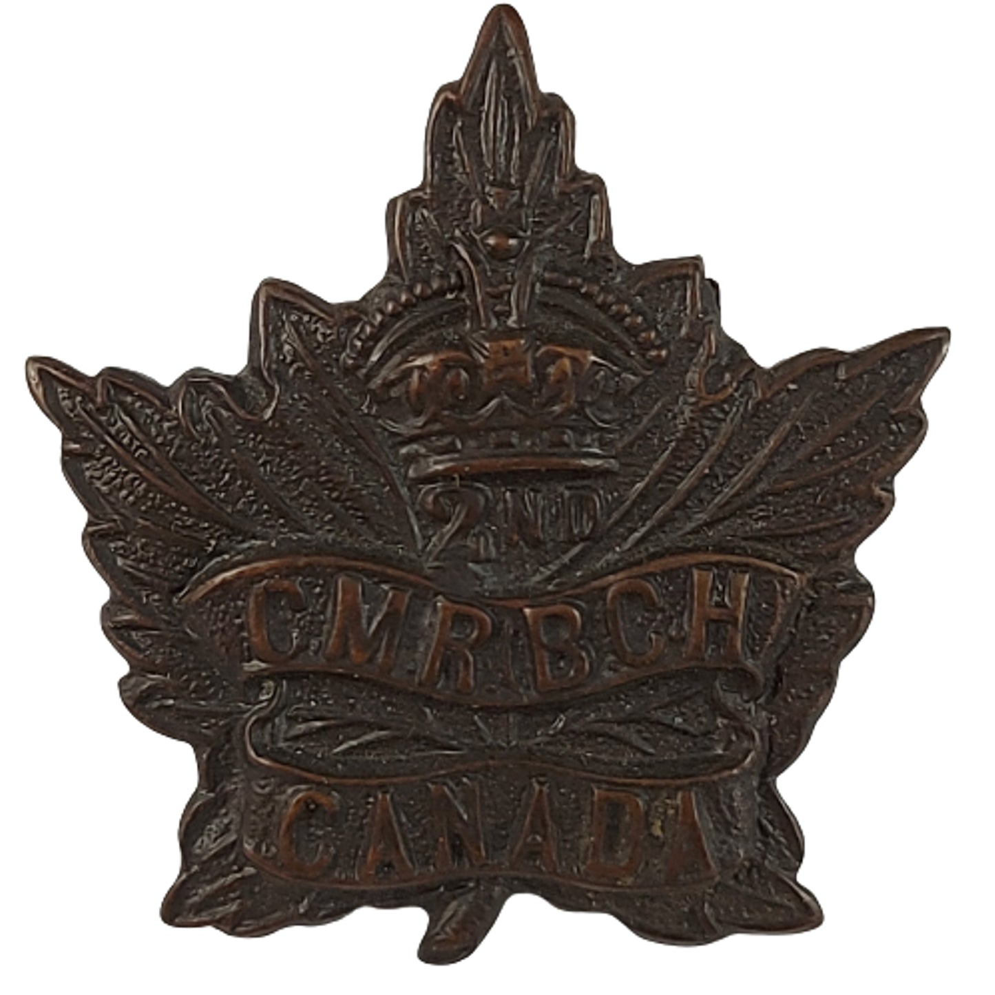 WW1 Canadian 2nd CMR Canadian Mounted Rifles Collar Badge