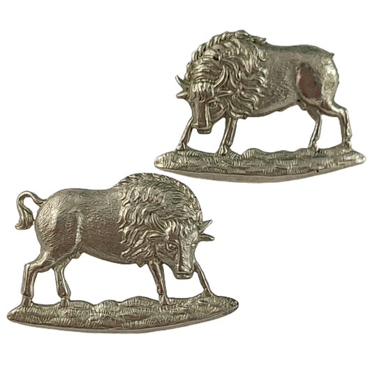 Pre-WW1 Canadian 12th Manitoba Dragoons Collar Badge Pair