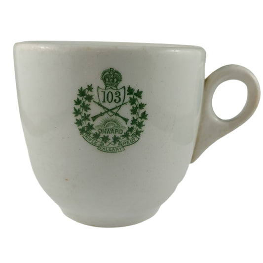 Pre-WW1 Canadian 103rd Calgary Rifles Mess Hall Coffee Cup