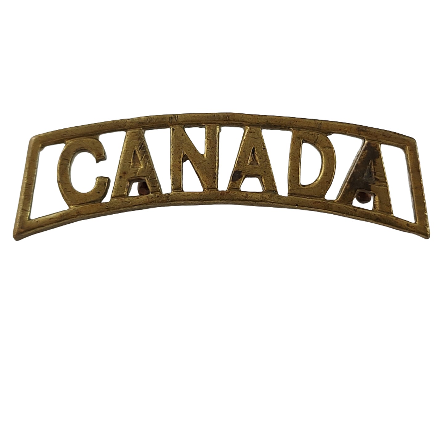 WW1 Canadian CANADA Brass Shoulder Title - Voided