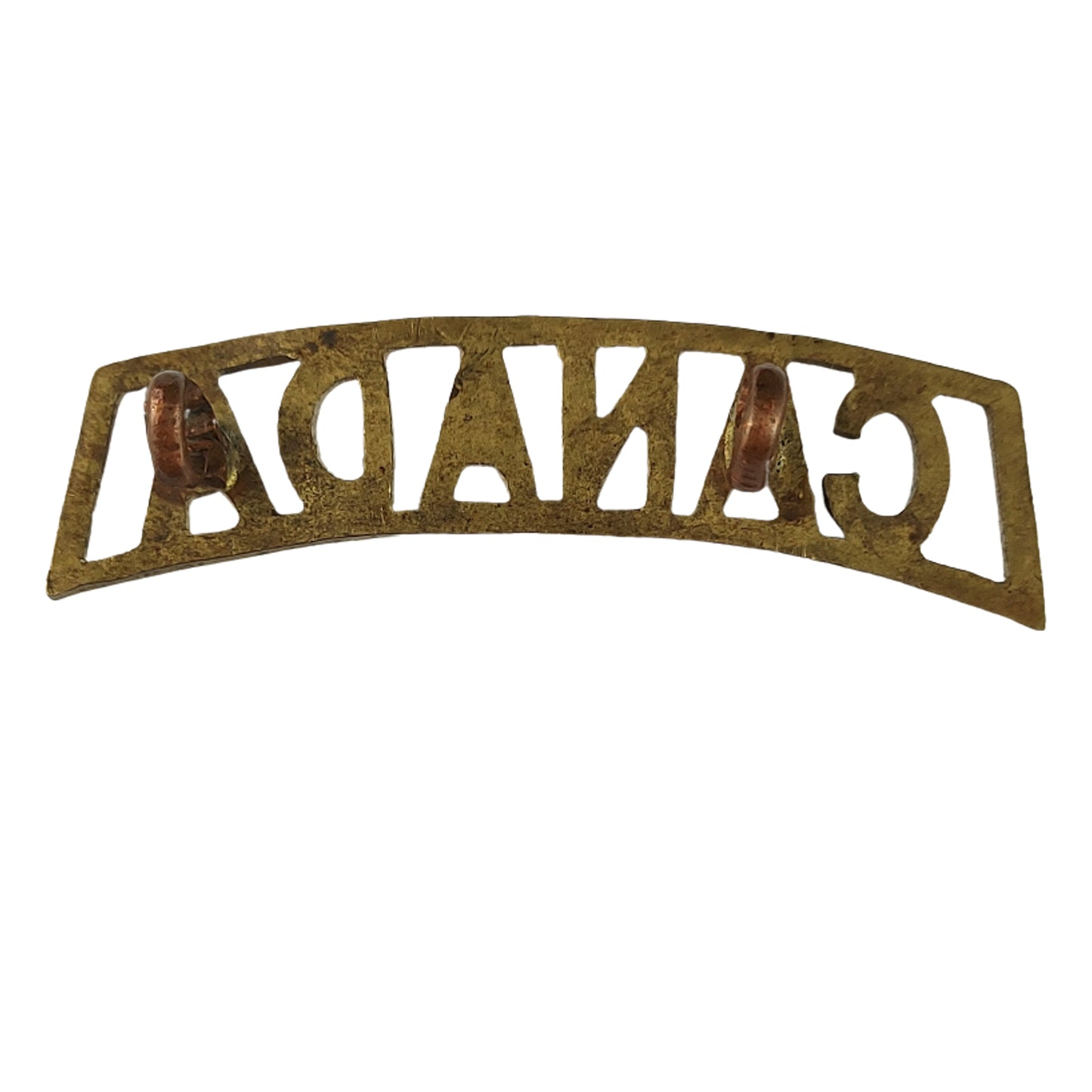 WW1 Canadian CANADA Brass Shoulder Title - Voided