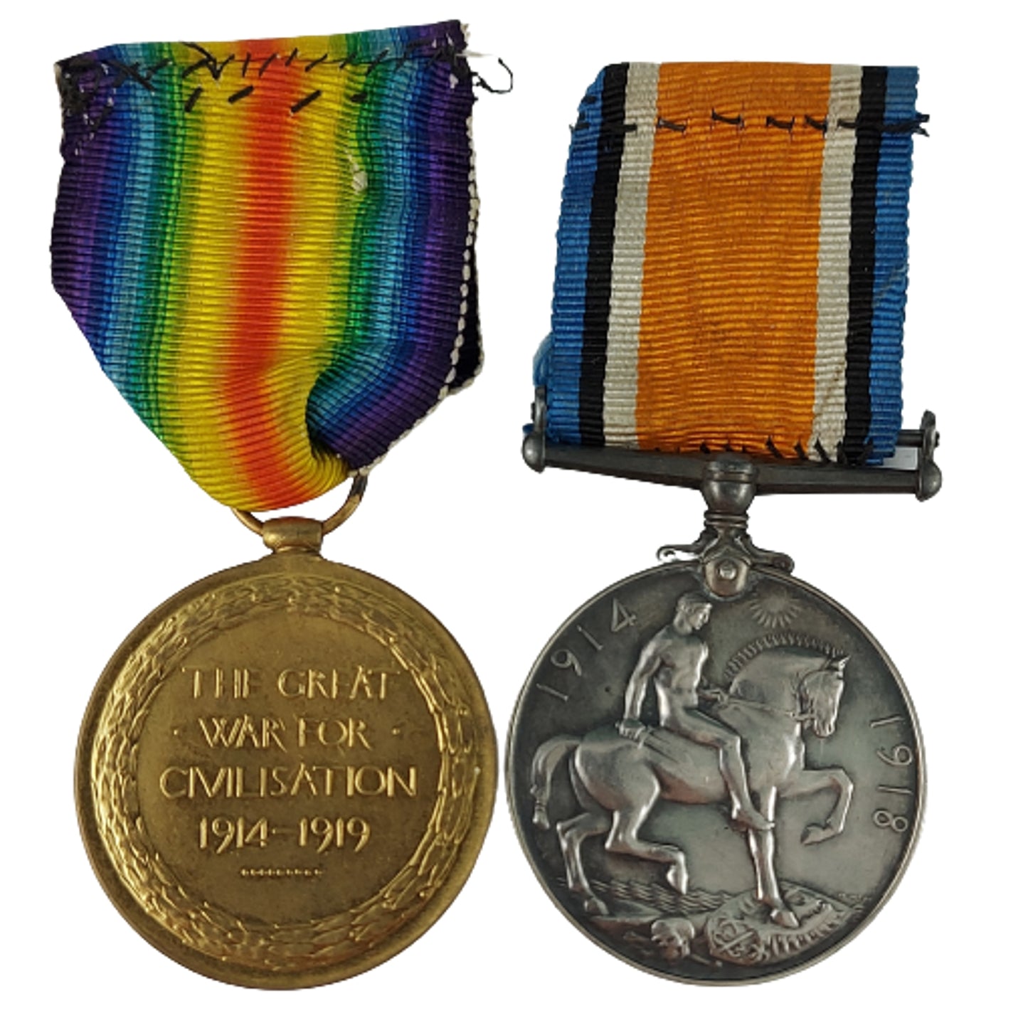 WW1 Canadian Medal Pair - 5th Western Cavalry / 68th Battalion Regina Saskatchewan