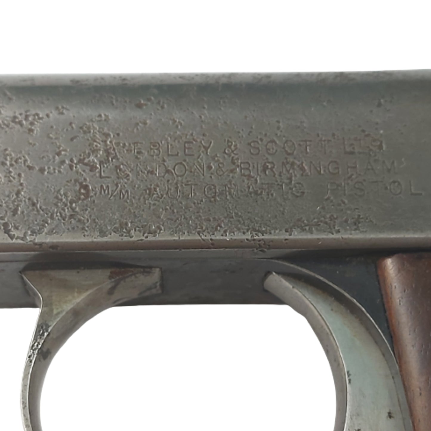 WW1 British Deactivated Model 1909 Webley Self Loading Pistol 9mm
