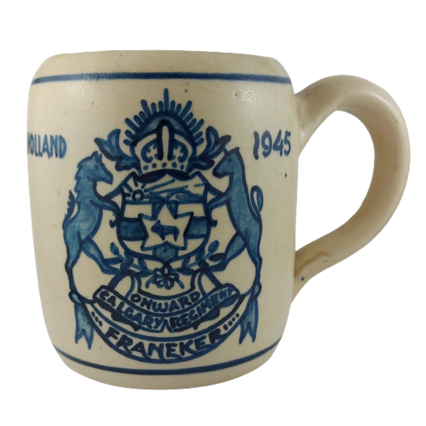 14 CTR Calgary Tank Regiment Pottery Tankard Holland 1945