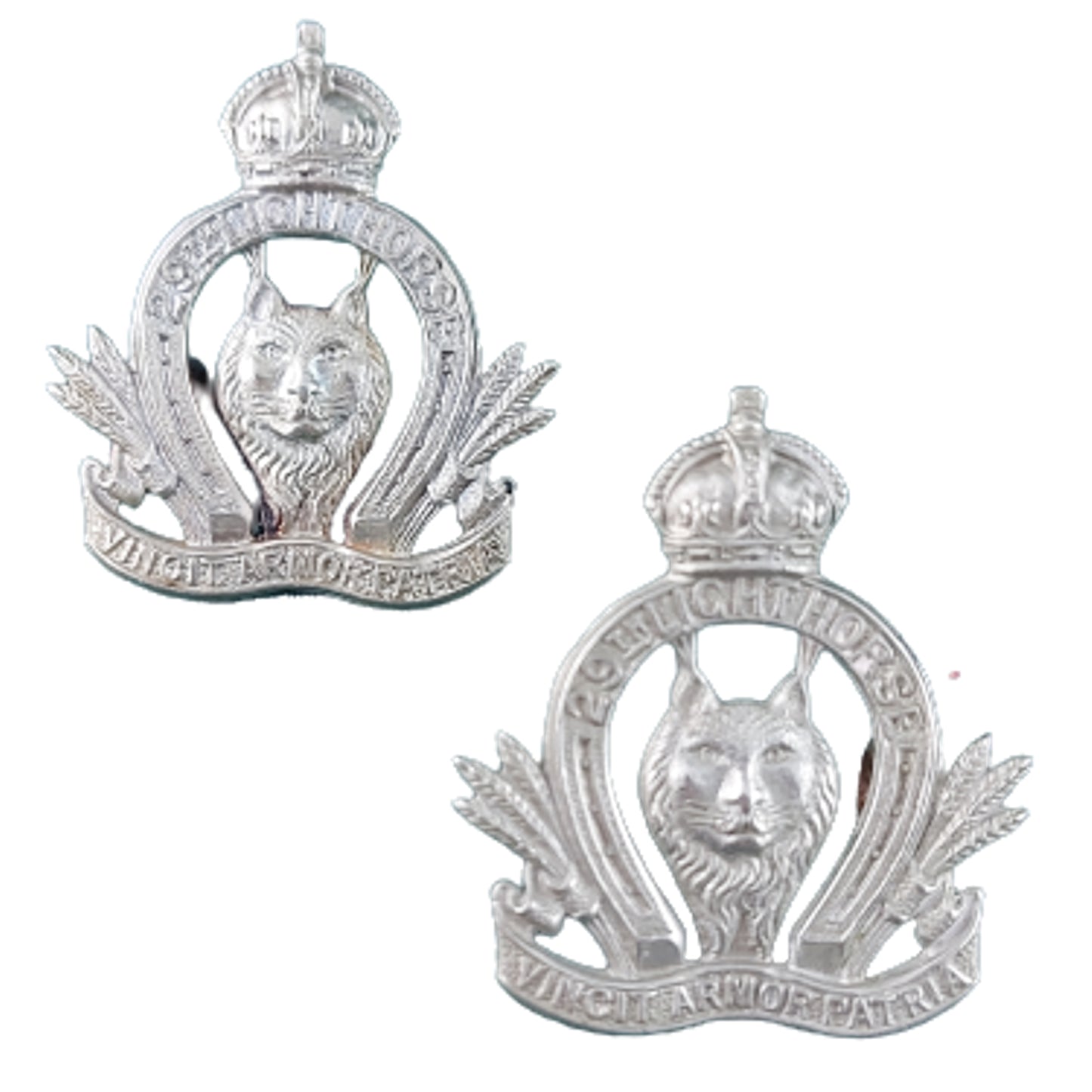 Pre-WW1 Canadian Militia 29th Light Horse Officer's Collar Badge Pair