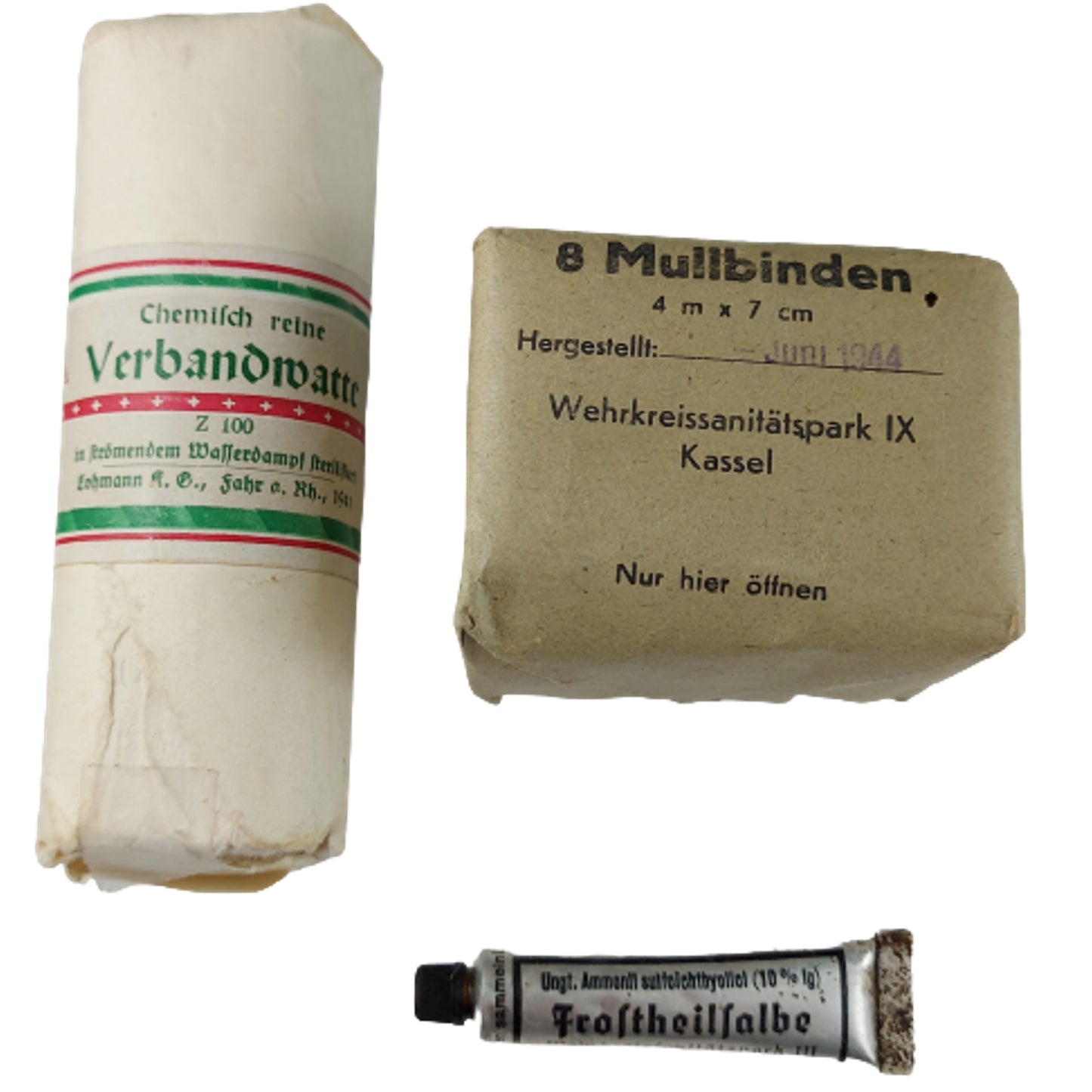 WW2 German Air Force Luftschutz Medical Pouch With Contents
