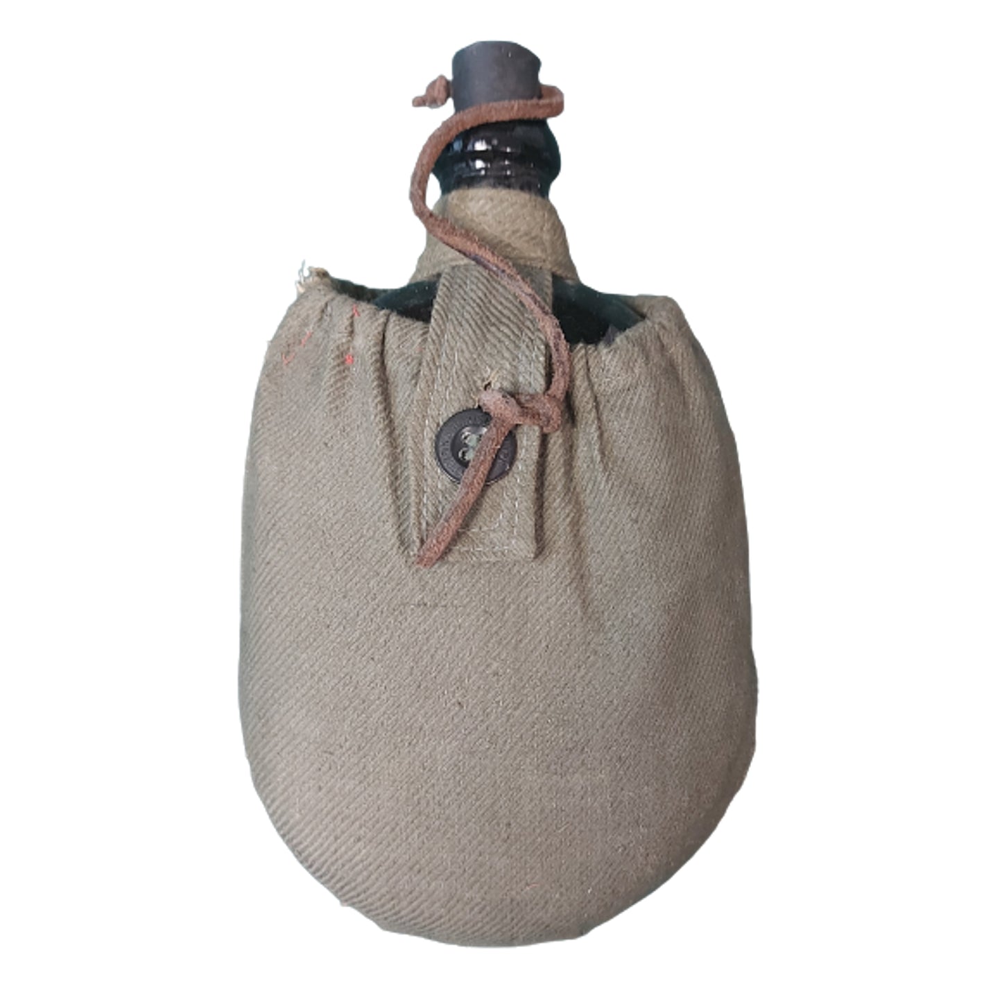 WW2 Russian Amber Glass Field Canteen In Carrier