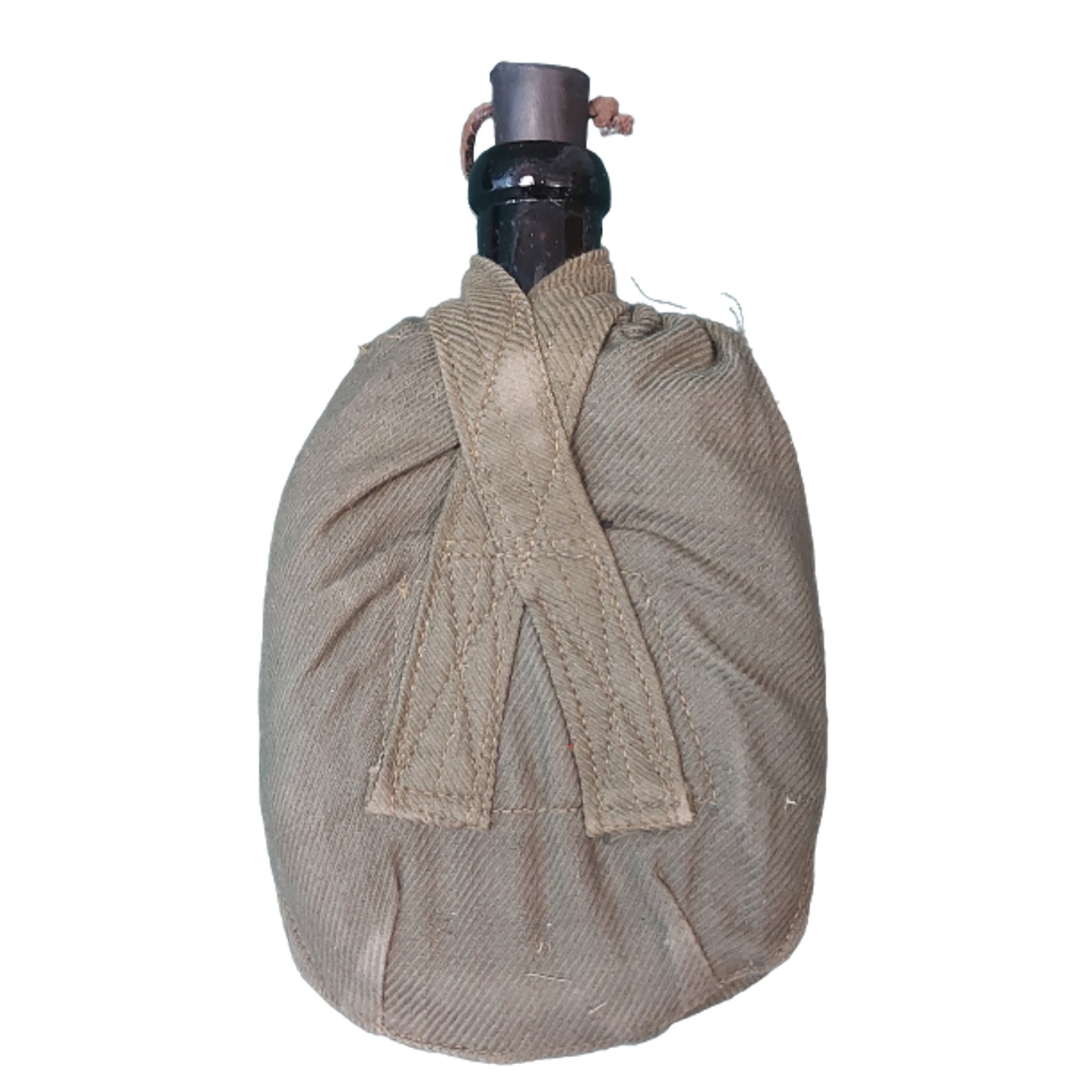 WW2 Russian Amber Glass Field Canteen In Carrier