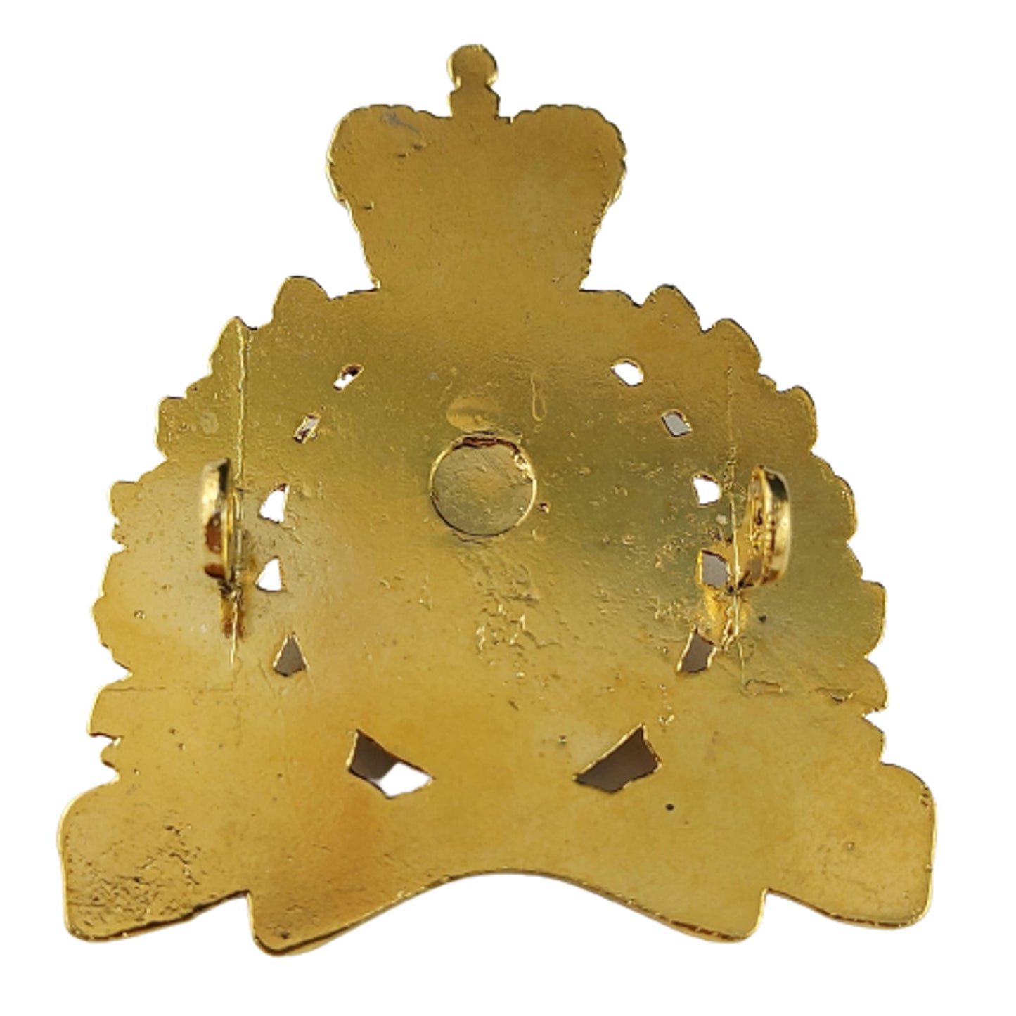 Post-WW2 Canadian Brass And Enamel RCMP Royal Canadian Mounted Police Cap Badge