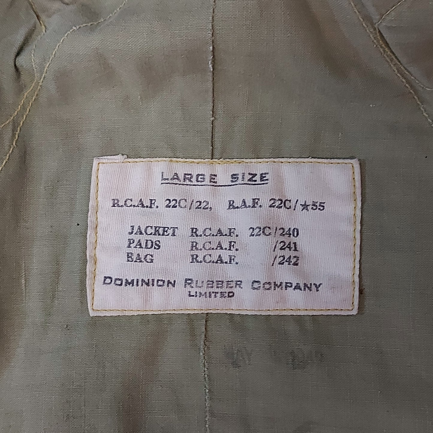 WW2 RCAF Royal Canadian Air Force Battle Of Britain Mae West Vest