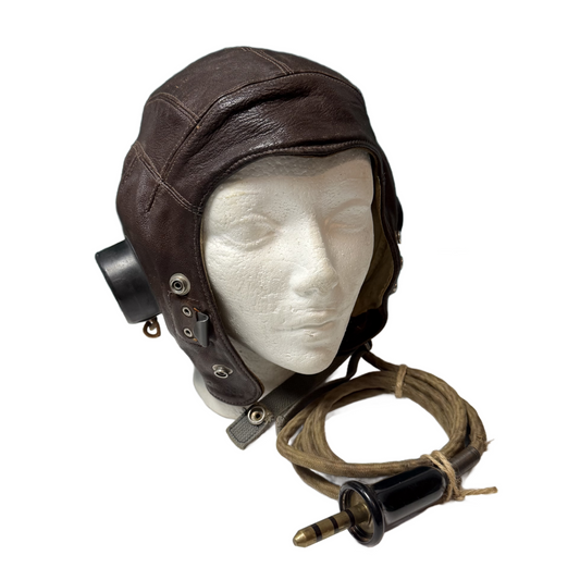 WW2 British RAF Royal Air Force Type C First Pattern Leather Flying Helmet Size 4