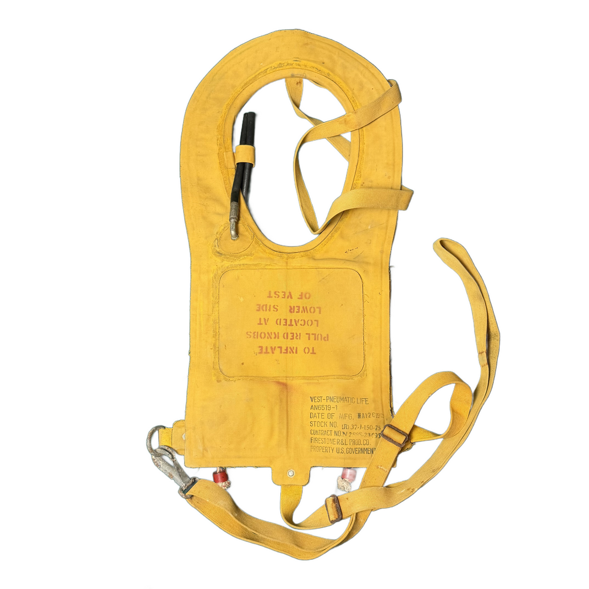 WW2 United States Army air Force USAAF Mae West Pneumatic Life Vest 1945