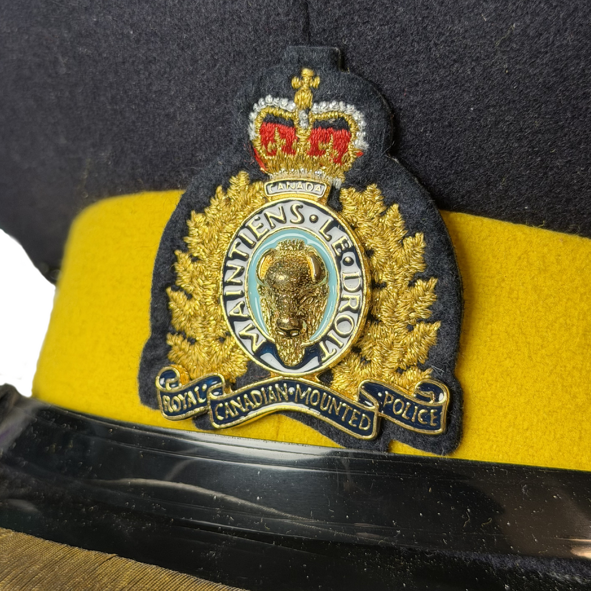 Post-WW2 Canadian RCMP Royal Canadian Mounted Police Officers Visor Cap