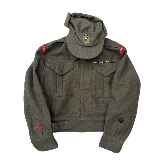 WW2 Canadian Veteran Guard Of Canada Battle Dress Tunic And D.M.C. Cap