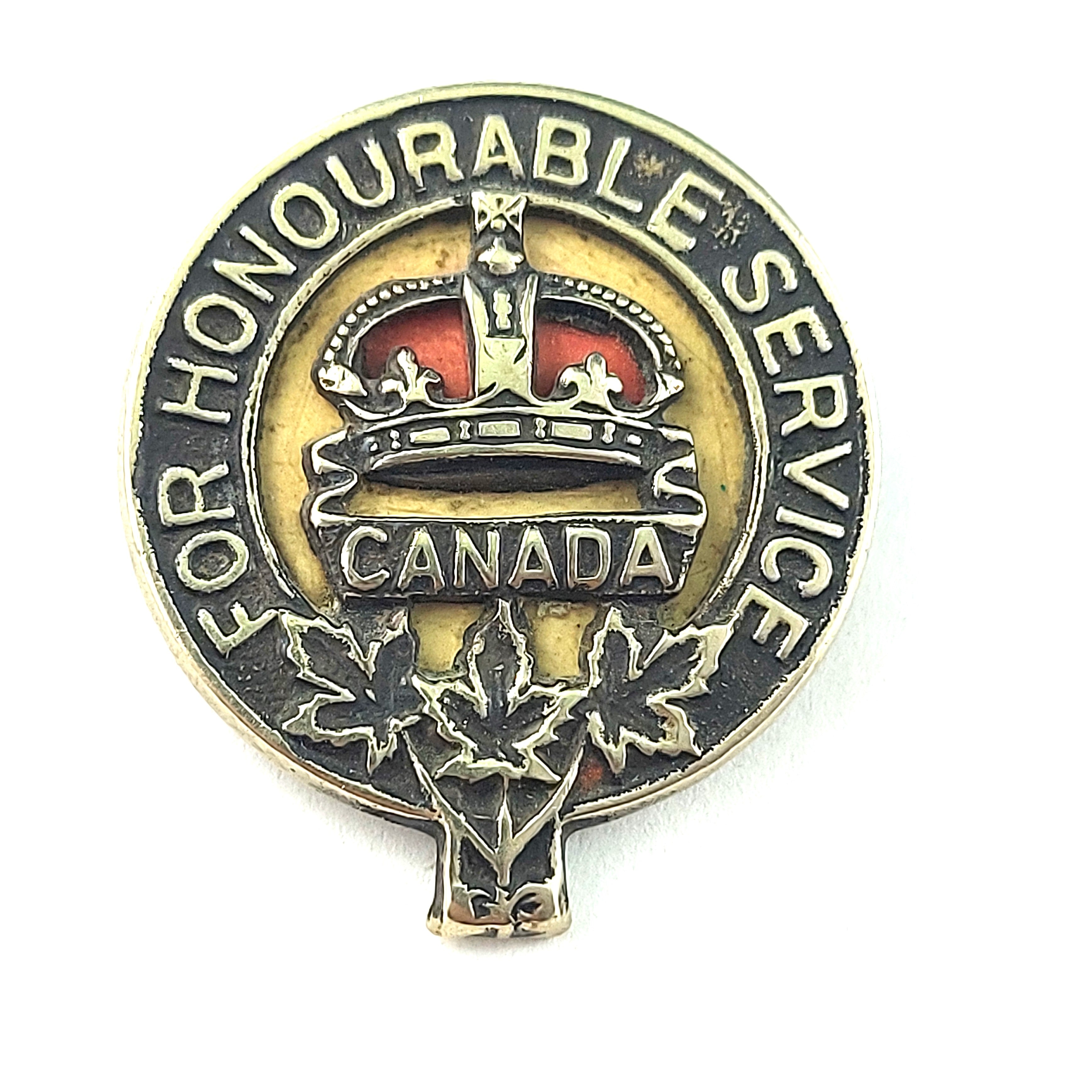 WW1 Canadian For Honourable Service Pin - Caron Bros 1919 – Canadian ...