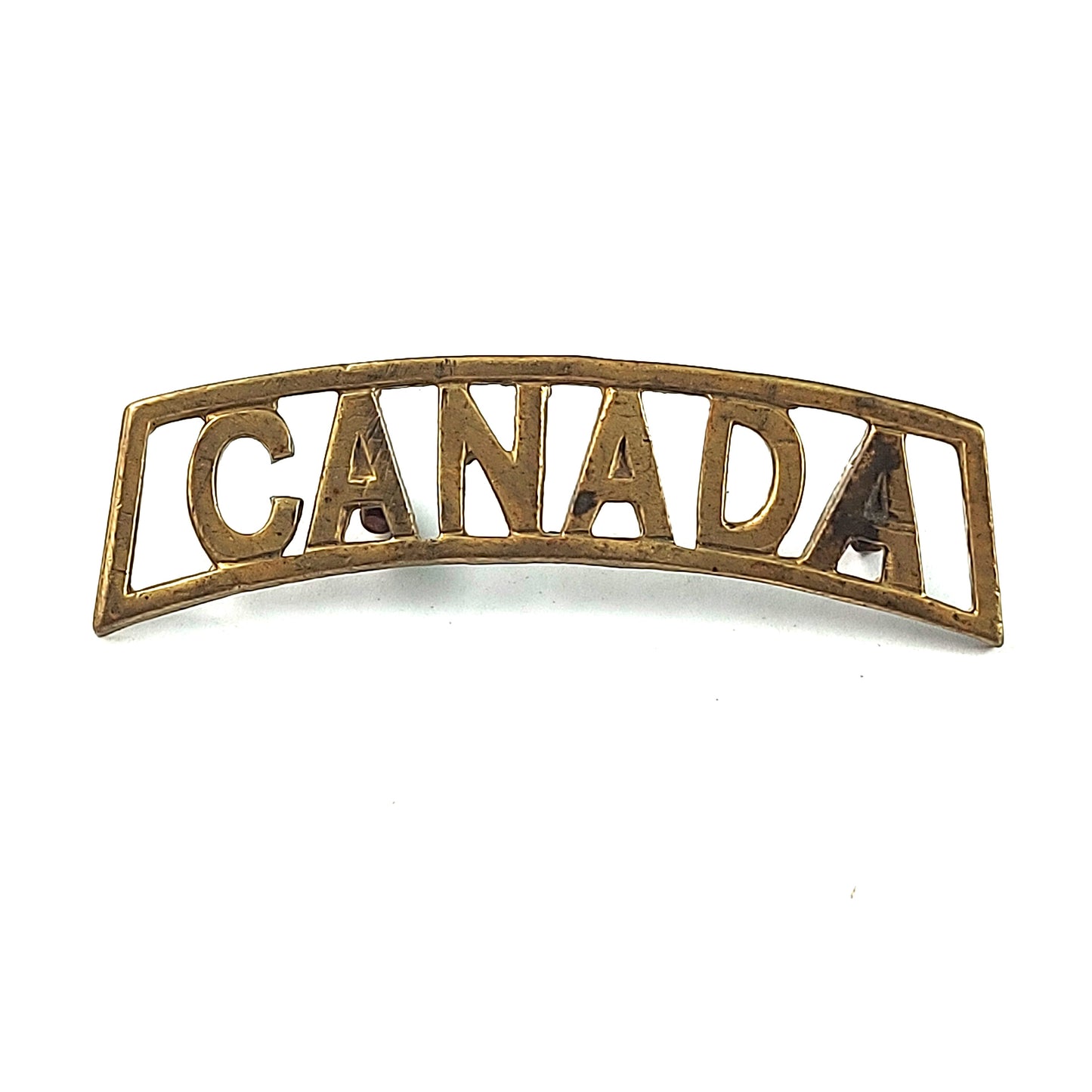 WW2 CANADA Brass Shoulder Title - Voided Banner