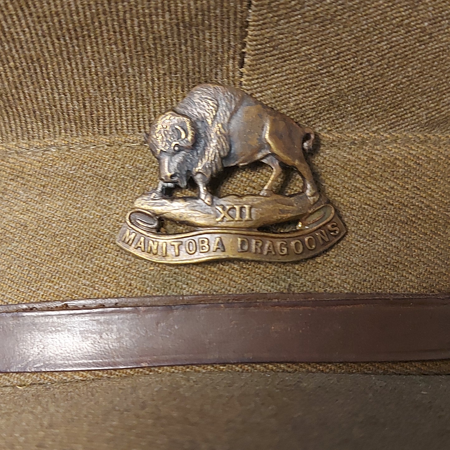 Pre-WW2 Canadian 12th Manitoba Dragoons Headquarters Visor Cap