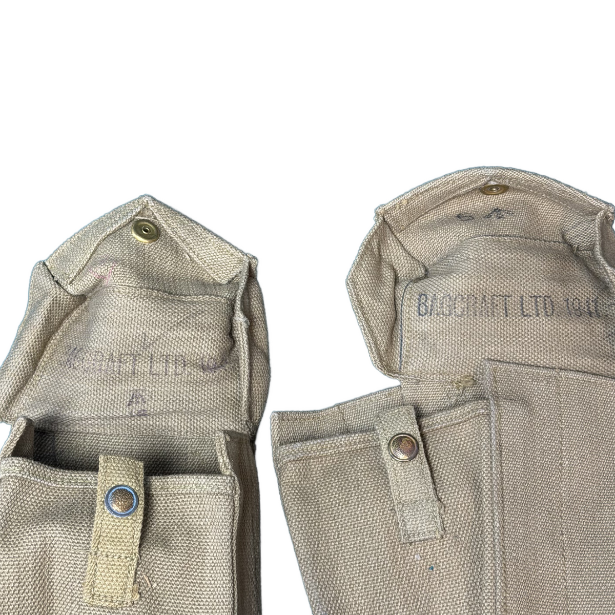 WW2 British Army P37 Bren Magazine Pouch Pair