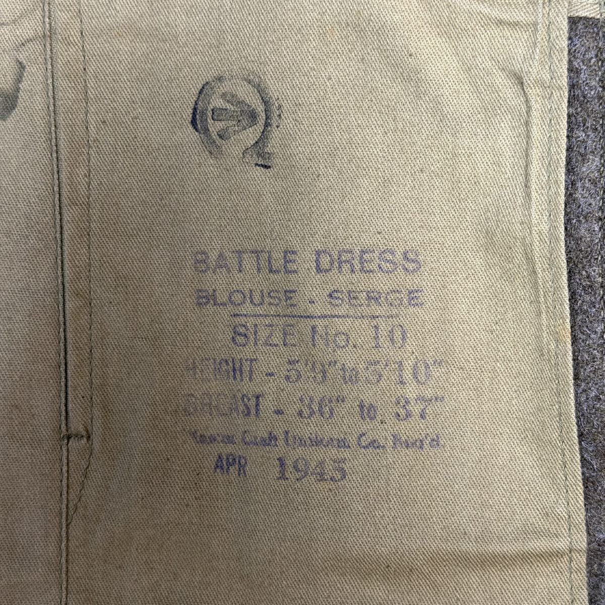 WW2 Canadian Battle Dress Tunic 1945 Size 10 No Insignia