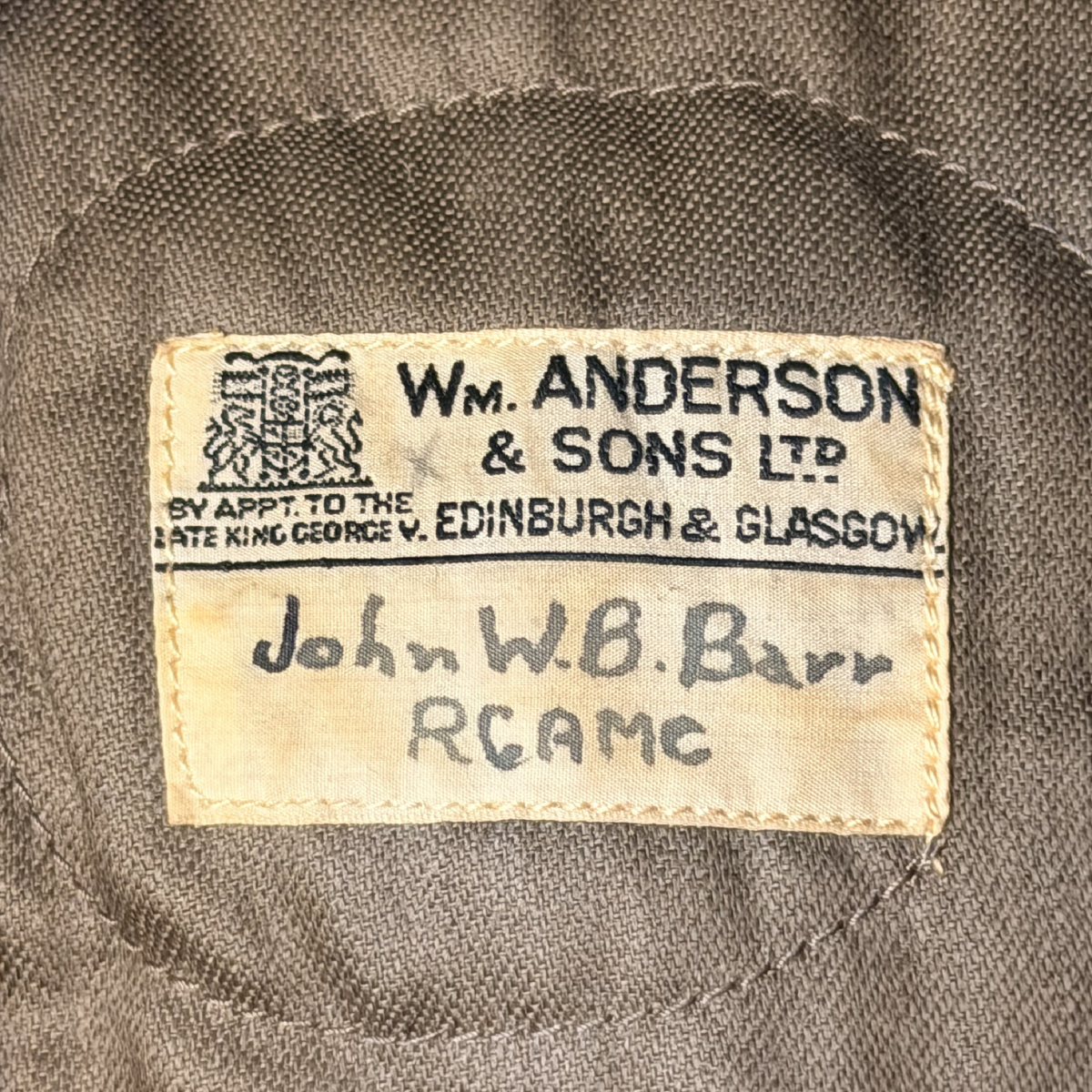WW2 Canadian Named RCAMC Tam O'Shanter Regimental Medical Officer John W.B. Barr