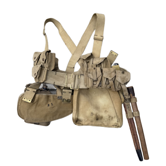 WW1 British Canadian P08 Webbing Set With Bayonet And Entrenching Tool