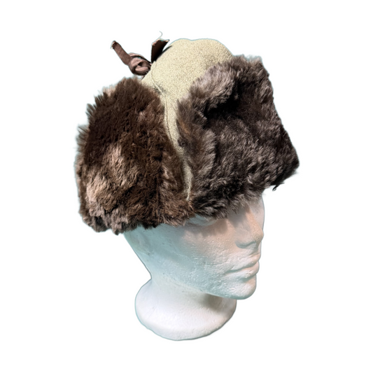 WW2 Canadian Winter Brill Fur Hat C-Broad Arrow
