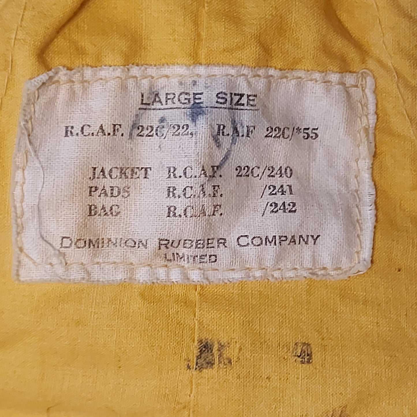 WW2 Canadian RCAF 1932 Pattern Mae West Life Preserver with Bladders
