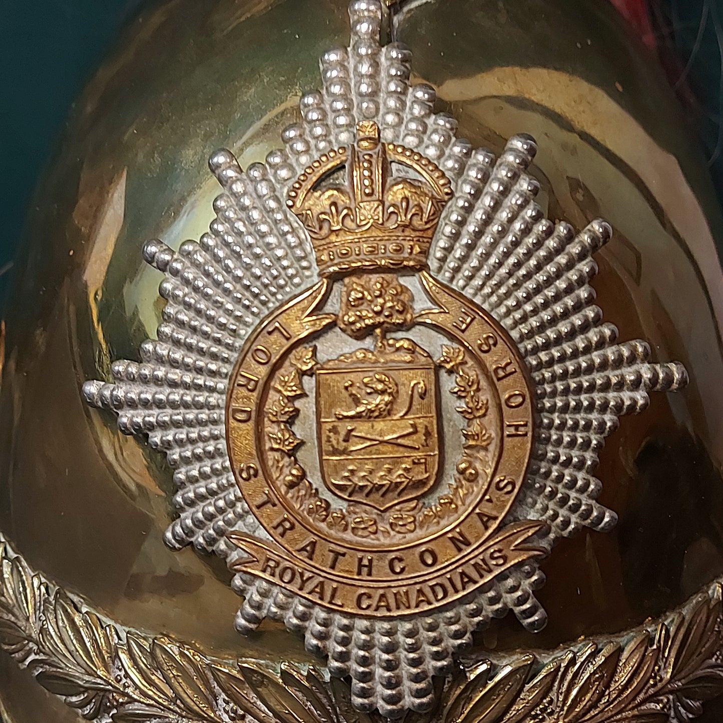 Pre-WW1 Canadian 1912 LSH Lord Strathcona's Horse Brass Parade Helmet