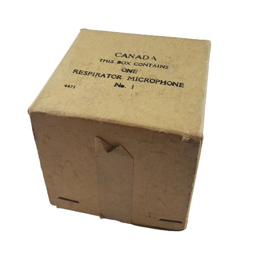 WW2 Canadian Gas Mask Respirator Microphone In Box NOS New Old Stock