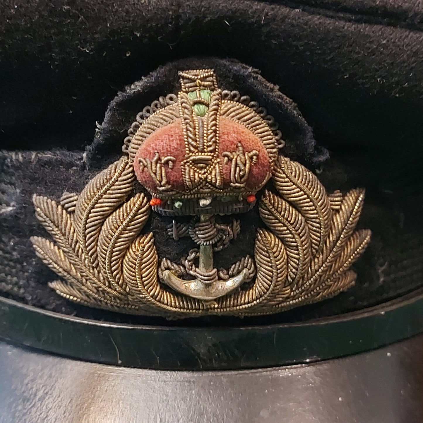 WW2 Canadian British RCN RN Navy Officers Named Visor Cap