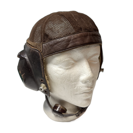 WW2 German Luftwaffe LKpN101 Summer Flight Helmet With Throat Microcphone