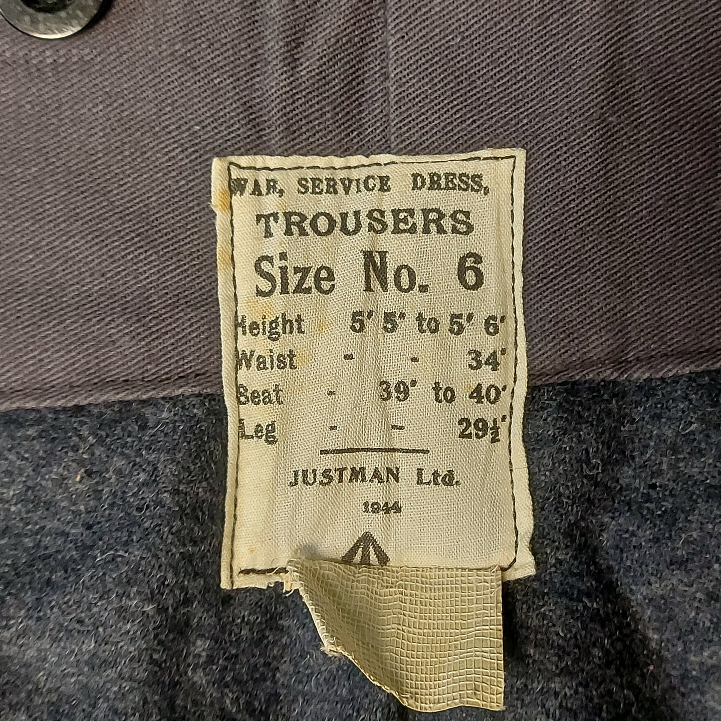WW2 British RAF Royal Air Force Battle Dress Trousers 1944